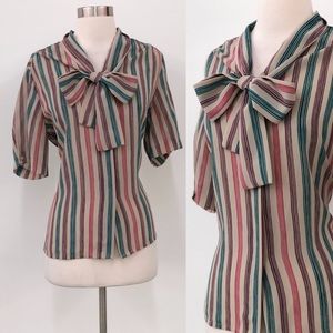 Vintage bow tie blouse